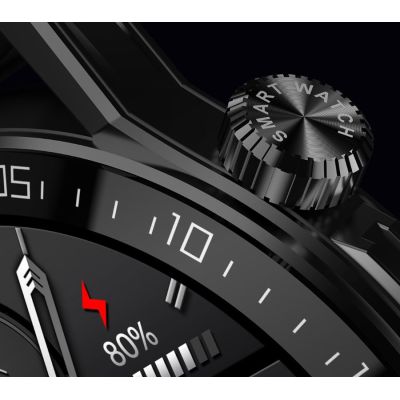 16. Smartwatch  Rubicon RNCE88-2 Czarny- Czarny Pasek Silikonowy + Czarna Bransoleta