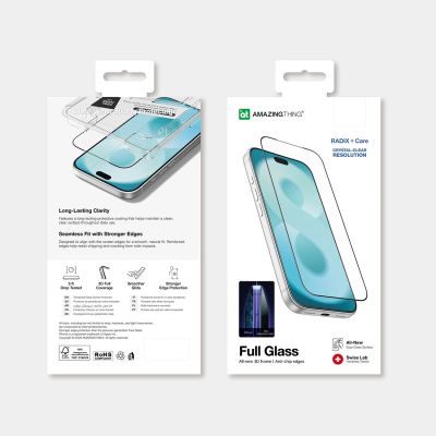 4. Szkło hartowane AMAZINGTHING Radix +Care Full Glass na iPhone 18 Pro Max z ramką montażową