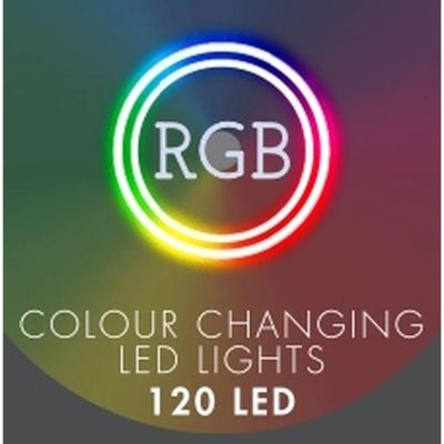 32. LAMPKI CHOINKOWE KURTYNA ŚWIETLNA ZEW/WEW 120 LED 300X60CM Z PILOTEM RGB KOLOR