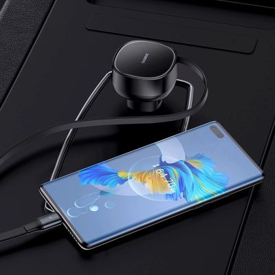 7. Ładowarka samochodowa Baseus Enjoyment Pro USB-C (żeńskie) / USB-C (męskie) 60W - czarna