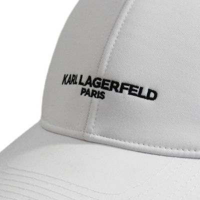 9. Czapka z daszkiem Karl Lagerfeld Paris Strapback Biała - L5WH7947-wht