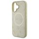 6. Etui Guess Saffiano Peony Classic Logo MagSafe na iPhone 16 - złote