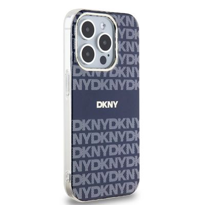 4. Etui DKNY IML Mono & Stripe MagSafe na iPhone 15 Pro Max - niebieskie