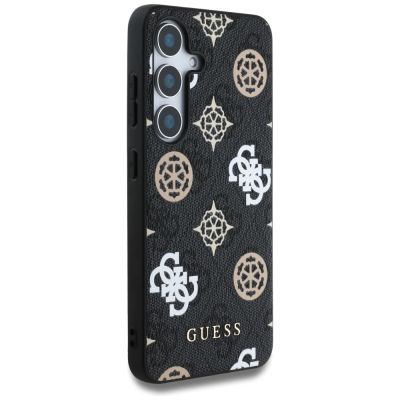 4. Etui Guess 4G Printed Colored Peony Pattern MagSafe do Samsung Galaxy S25 czarny