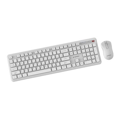 3. GEMBIRD BEZPRZEWODOWY ZESTAW KLAWIATURY + MYSZ SLIM PRO BUSINESS NA BIURKO,BIAŁY, UKŁAD RU