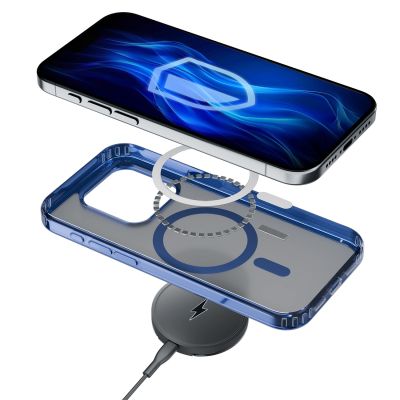 9. Etui 3mk Frosty MagCase Blue na Apple iPhone 15 Pro - niebieskie