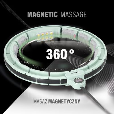 3. Hula Hop HMS HHM13 z magnesami, obciążeniem i licznikiem zielony