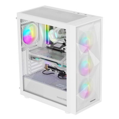 OBUDOWA GENESIS DIAXID 605 ARGB MIDI TOWER Z OKNEM USB-C BIAŁA