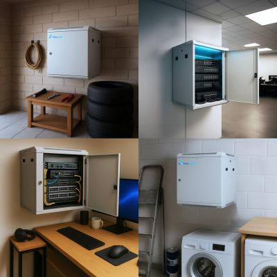 6. Extralink Szafa rack 9U 600x450 ASP Szara montowana na ścianie, drzwi blaszane pełne