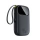 Powerbank Baseus EnerFill FC31 QPow3 10000mAh 45W z wyświetlaczem cyfrowym z 2 wbudowanymi kablami USB-C - czarny