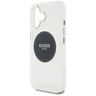 6. Etui Guess IML Metal Colored Circle Classic Logo MagSafe na iPhone 16 - czarne