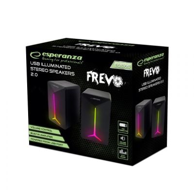 3. ESPERANZA GŁOŚNIKI 2.0 USB LED RAINBOW FREVO EGS105