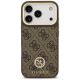 3. Etui Guess 4G Strass Logo & Big Strap Metal Buttons MagSafe na iPhone 17 Pro - brązowe