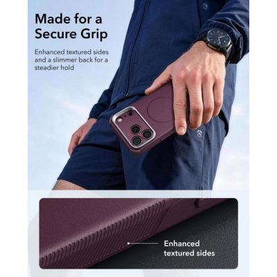 6. Etui ESR Cyber Tough Kickstand MagSafe na iPhone 18 Pro Max / 17 Pro Max - dark cherry