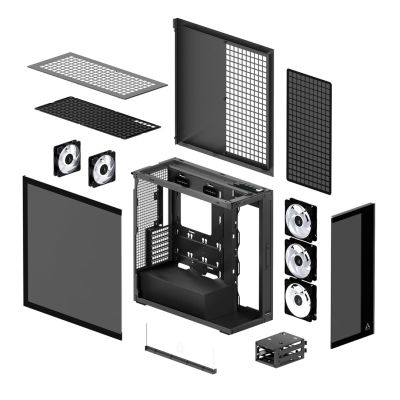 9. Obudowa Arctic Xtender Schwarz Glasfenster ohne GPU mount