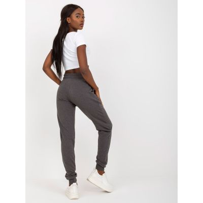 3. Ciemnoszare melanżowe dresowe spodnie basic jogger  (B-005.05)