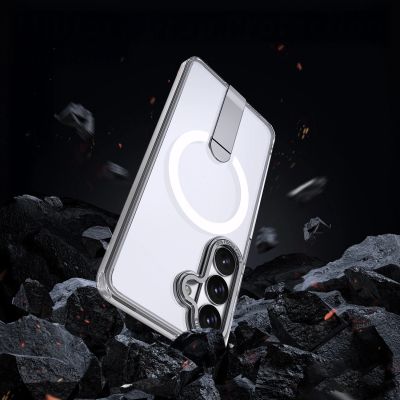 2. Etui Hybrid Armor X na Samsung Galaxy A57 z podstawką kompatybilne z MagSafe - przezroczyste