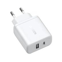 Ładowarka sieciowa Ugreen Nexode N Series X227 20W GaN 1x USB-A 1x USB-C - biała