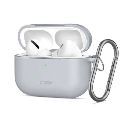 Etui Tech-Protect Silicone Hook na AirPods Pro - szare
