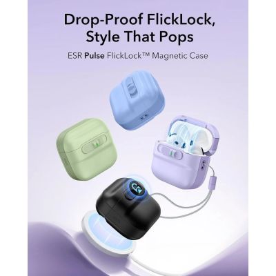 8. Etui ESR Pulse HaloLock MagSafe na Apple AirPods 4 / 5 - fioletowy
