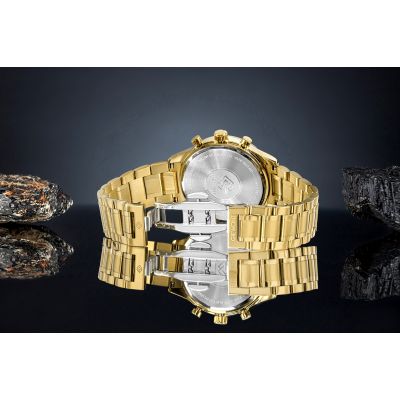 6. Zegarek Męski Giewont Chronograph Sapphire Złoto Niebieski GW6310-B5