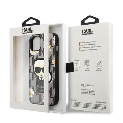 8. Etui Karl Lagerfeld Flower Ikonik Karl na iPhone 13 mini - szare