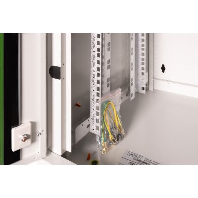 7. Digitus Szafa sieciowa wisząca Unique 19" 7U rack 600x450, drzwi szyba, szary, niedzielona, złożona, 100kg
