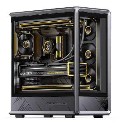 11. Jonsbo D401 PC-Gehäuse, Midi Tower, ATX, Tempered Glass - schwarz