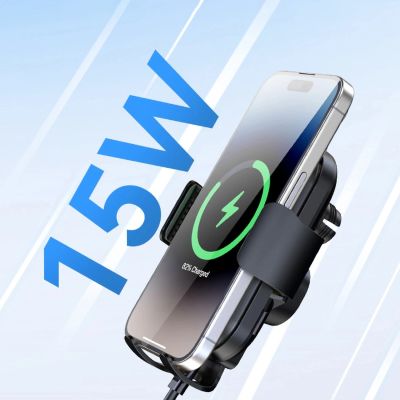 11. Uchwyt Wozinsky WUMID na telefon z ładowarką indukcyjną 15W na deskę rozdzielczą samochodu - czarny
