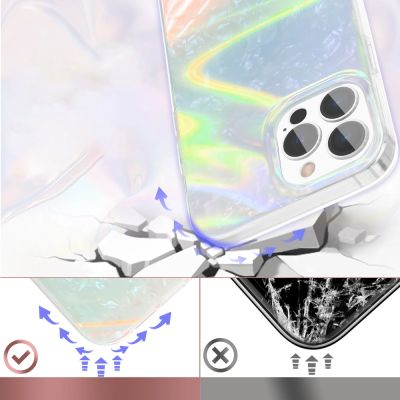 2. Kingxbar Shell Series luksusowe eleganckie etui na iPhone 13 Pro perłowy-niebieski