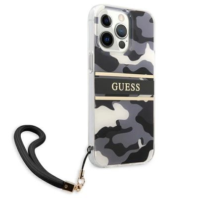4. Etui Guess Camo Strap Collection na iPhone 13 Pro / iPhone 13 - czarne