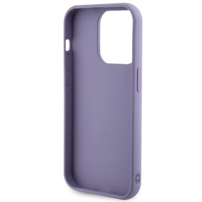 7. Etui Guess Sequin Script Metal na iPhone 15 Pro Max - fioletowe
