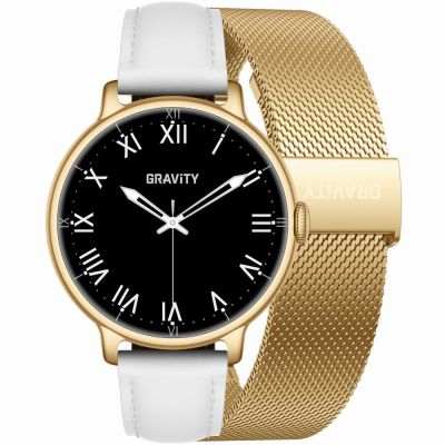 14. Smartwatch Gravity Złoty Bransoleta + Pasek GT33-2