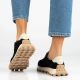 7. Skórzane półbuty sneakersy na platformie czarne Filippo DP7498