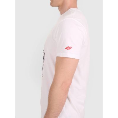 3. T-shirt regular z nadrukiem siatkarskim męski 4F 4FRAW25TTSHM3236-10S