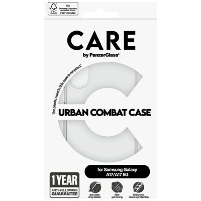 4. Etui CARE by PanzerGlass Flagship Urban Combat na Samsung Galaxy M17 5G / A17 / A17 5G - przezroczyste