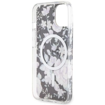 7. Etui Guess Flower MagSafe na iPhone 14 Plus - czarne
