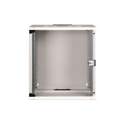 18. Szafa sieciowa wisząca 19" 12U, SOHO PRO 595 x 540 x 400 mm, drzwi szyba, szary, niezłożona, 60kg