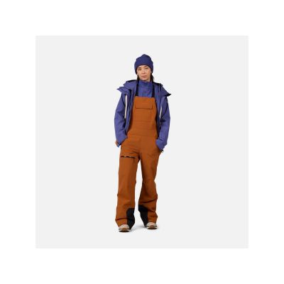 3. Spodnie narciarskie damskie ROSSIGNOL W Outerlimits Insulated Bib brązowe