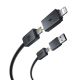 4. Kabel Baseus Versatile 60W USB-C - USB-C z adapterami USB-A i Lighting 1m - czarny