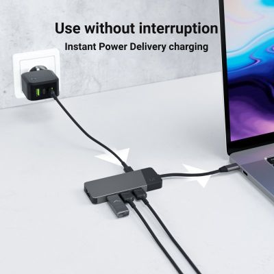 15. GREEN CELL HUB USB-C ADAPTER GC CONNECT 7W1 (3XUSB 3.1, HDMI 4K 60HZ, USB-C PD 85W, MICROSD/SD)