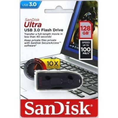 22. Pendrive SanDisk CRUZER SDCZ48-128G-U46 (128GB; USB 3.0; kolor czarny)