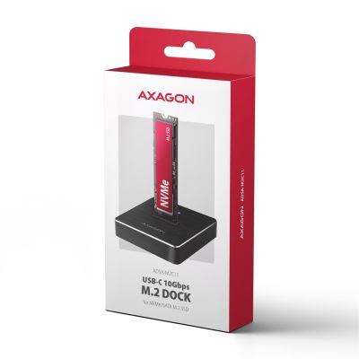 Axagon ADSA-M2C11 stacja dokująca do dysków twardych USB 3.2 Gen 2 (3.1 Gen 2) Type-C Czarny
