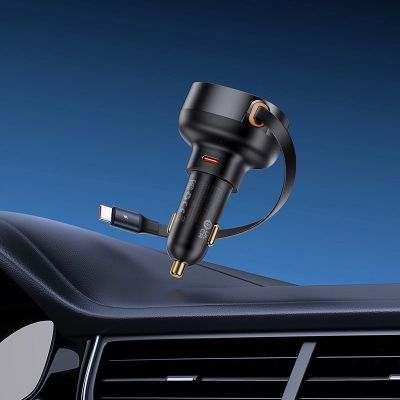 9. Ładowarka samochodowa Baseus Enjoyment Pro USB-C (żeńskie) / USB-C (męskie) 60W - czarna