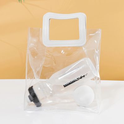 3. Bidon rowerowy Rockbros 750 ml - przezroczysty z czarnym ustnikiem