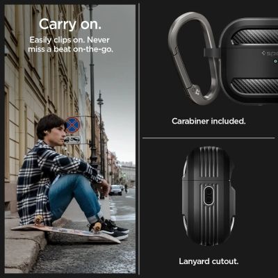 14. Etui Spigen Rugged Armor na Apple AirPods Pro 1 / 2 - czarny mat