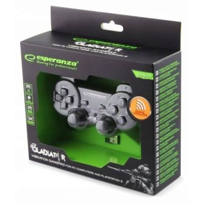 10. Gamepad bezprzewodowy Esperanza EGG108K (PC, PS3; kolor czarny)
