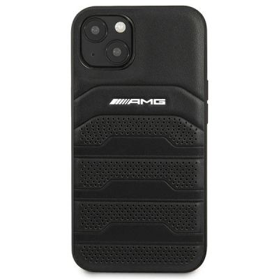 3. Etui AMG Leather Debossed Lines na iPhone 14 Plus - czarne