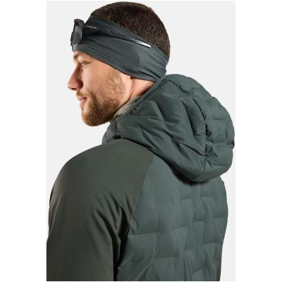 4. Kurtka hybrydowa męska Odlo Mid layer hoody full zip ZEROWEIGHT INSULATOR zielona