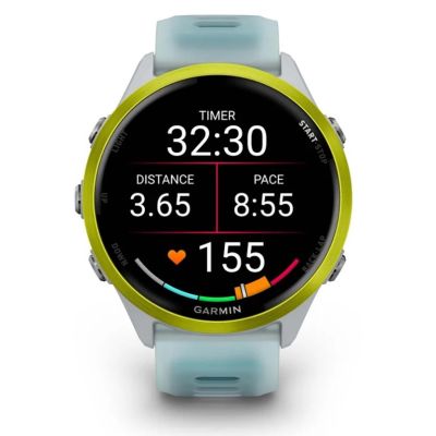 7. Garmin Forerunner 570 3,56 cm (1.4") AMOLED 47 mm Cyfrowy 454 x 454 px Ekran dotykowy Biały, Żółty Wi-Fi GPS